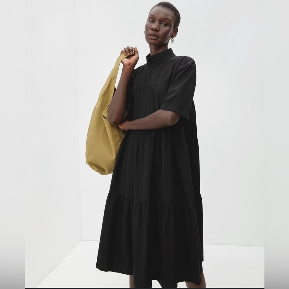 Everlane tiered mockneck in black